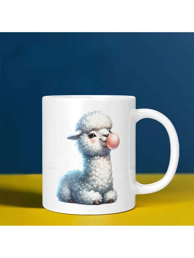 Cute Alpaca Ceramic Coffee Mug – 11oz Bubble Design Tea Cup for Daily Home, Office & Party Gifts