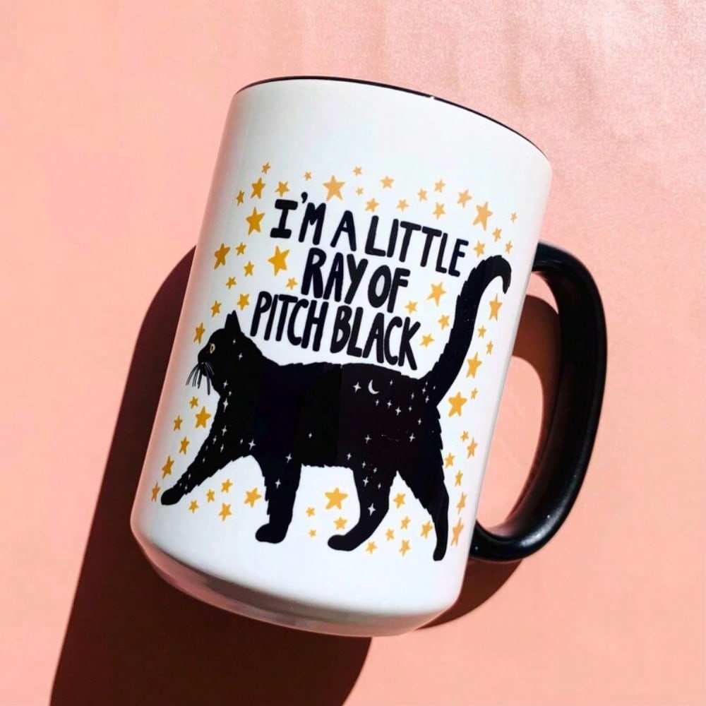 Funny Black Cat Coffee Mug – 11oz Sarcastic Cat Lover Cup, Pet Owner Gift Idea