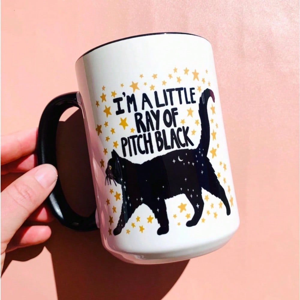 Funny Black Cat Coffee Mug – 11oz Sarcastic Cat Lover Cup, Pet Owner Gift Idea