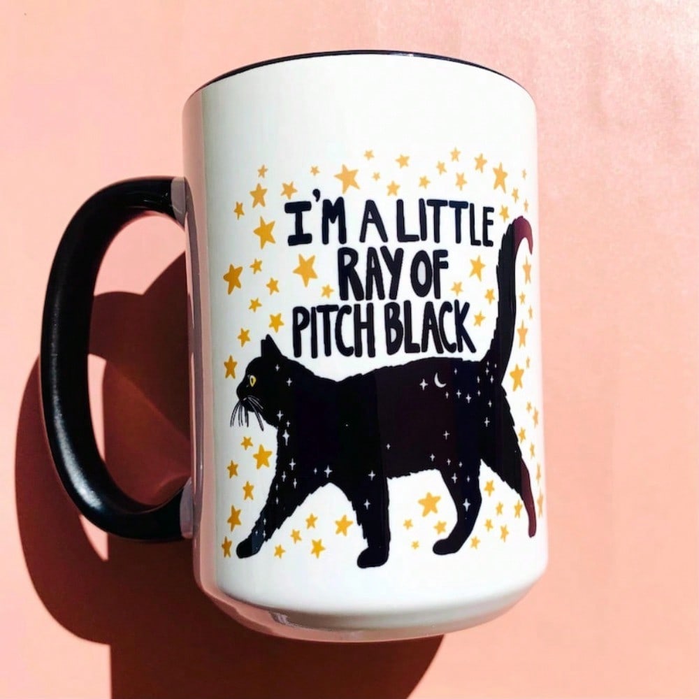 Funny Black Cat Coffee Mug – 11oz Sarcastic Cat Lover Cup, Pet Owner Gift Idea