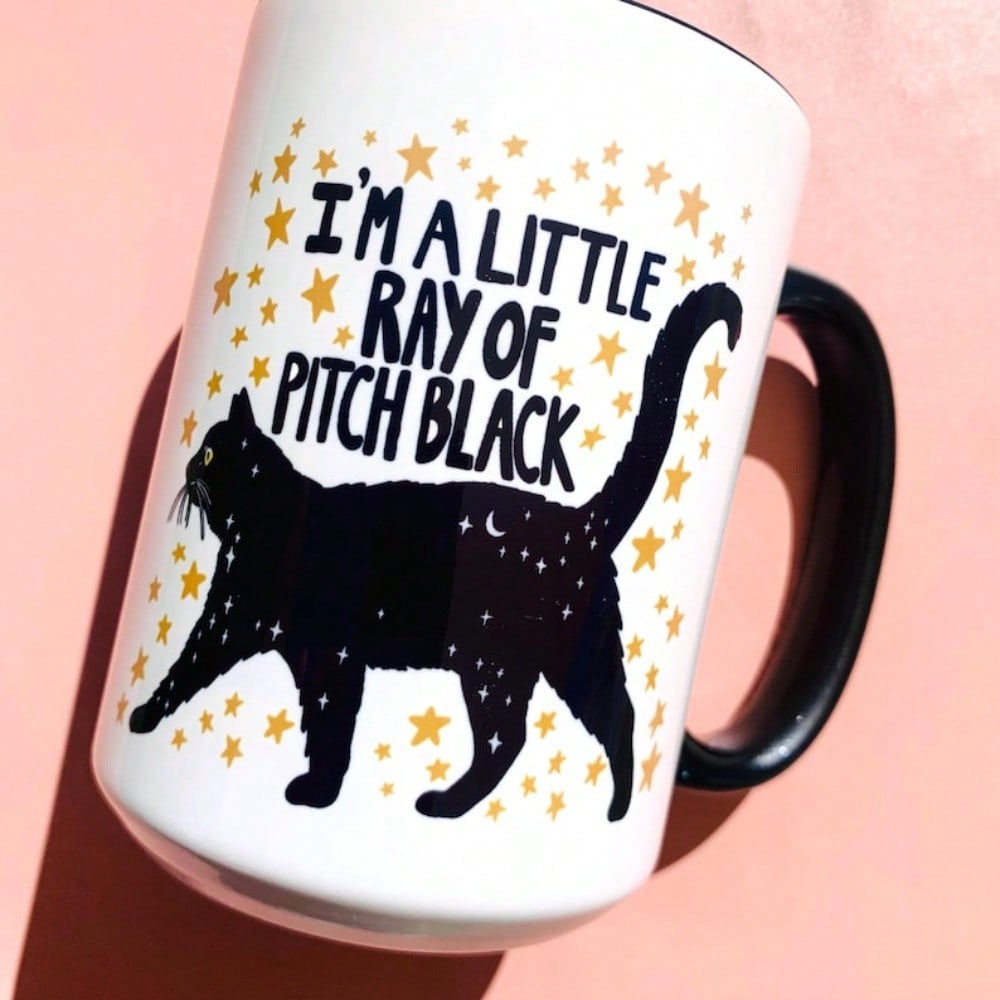 Funny Black Cat Coffee Mug – 11oz Sarcastic Cat Lover Cup, Pet Owner Gift Idea