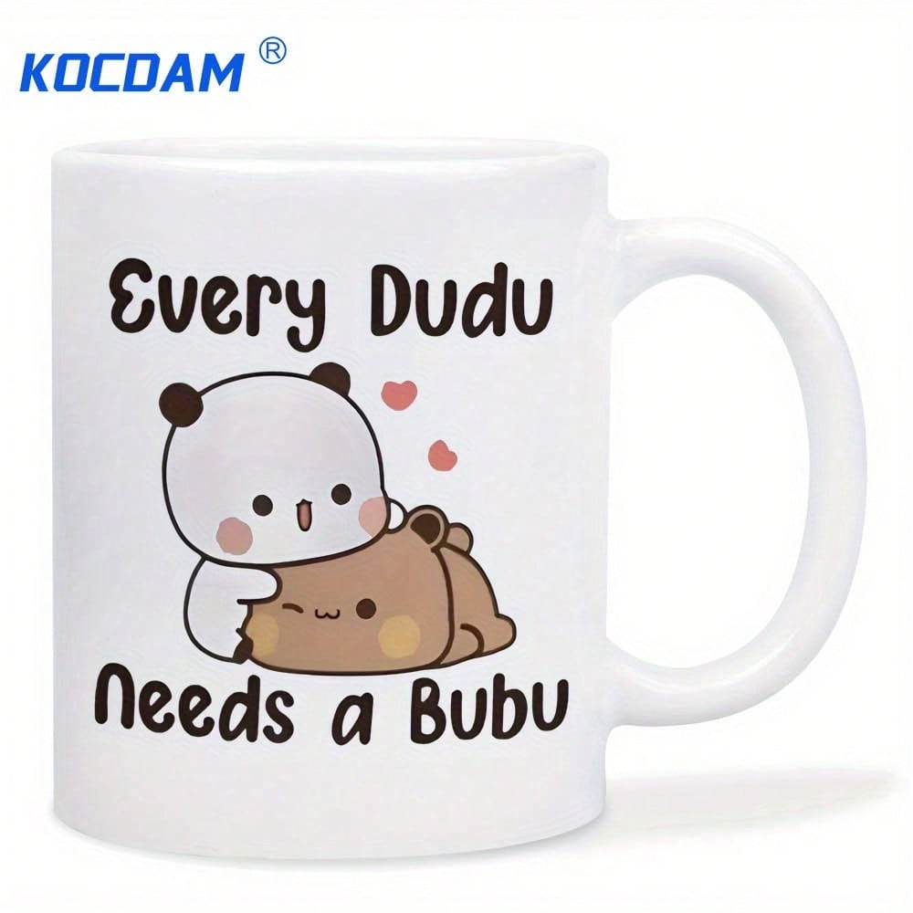 Cute Panda & Bear Ceramic Coffee Mug – Every Dudu Needs a Bubu 11oz Romantic Gift Cup