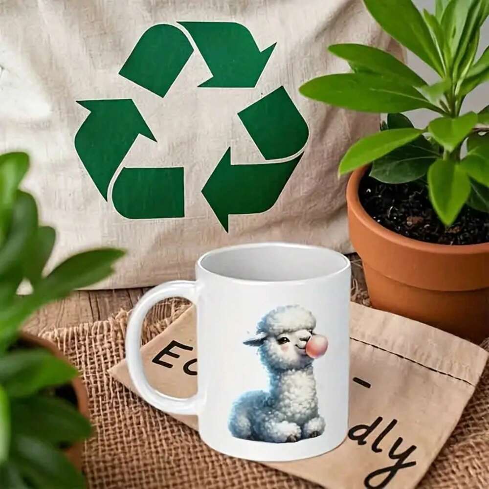 Cute Alpaca Ceramic Coffee Mug – 11oz Bubble Design Tea Cup for Daily Home, Office & Party Gifts