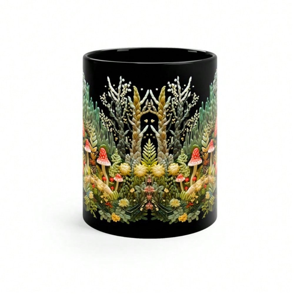 Mushroom Lover Ceramic Coffee Mug – 3D Toadstool Nature Art Cup, Christmas & Holiday Gift