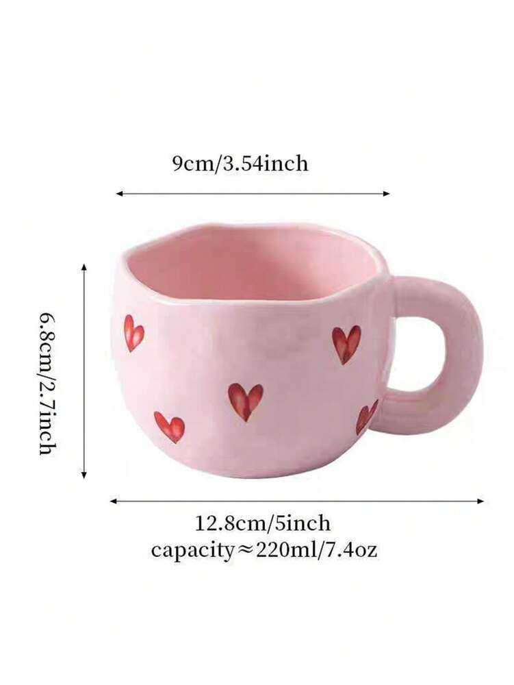 Creative Heart-Shaped Ceramic Coffee Mug – Cute Couple Tea Cup for Home, Office & School
