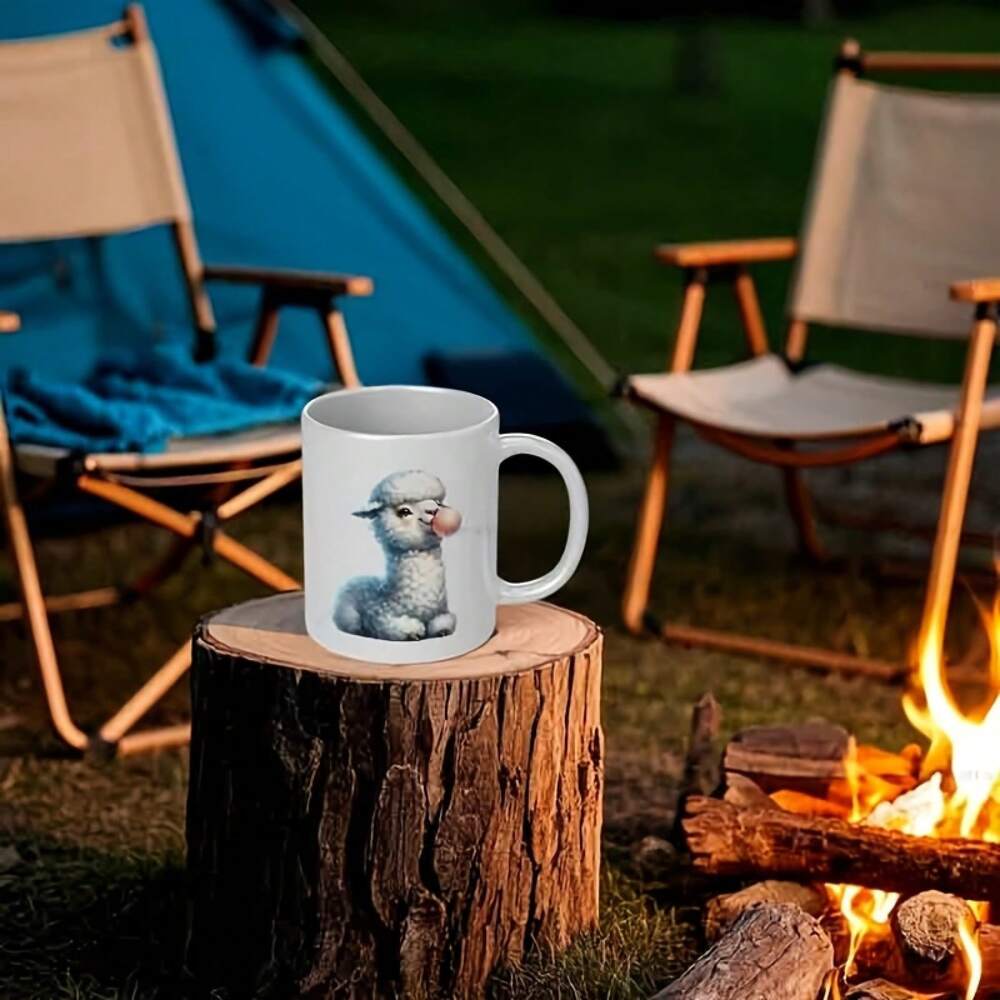 Cute Alpaca Ceramic Coffee Mug – 11oz Bubble Design Tea Cup for Daily Home, Office & Party Gifts